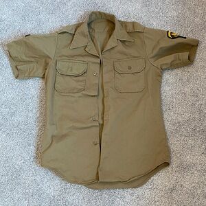 Vintage U.S army military khaki uniform shirt